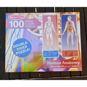 Melissa & Doug Human Anatomy 100 Piece Double Sided Floor‎ Puzzle Ages 8+